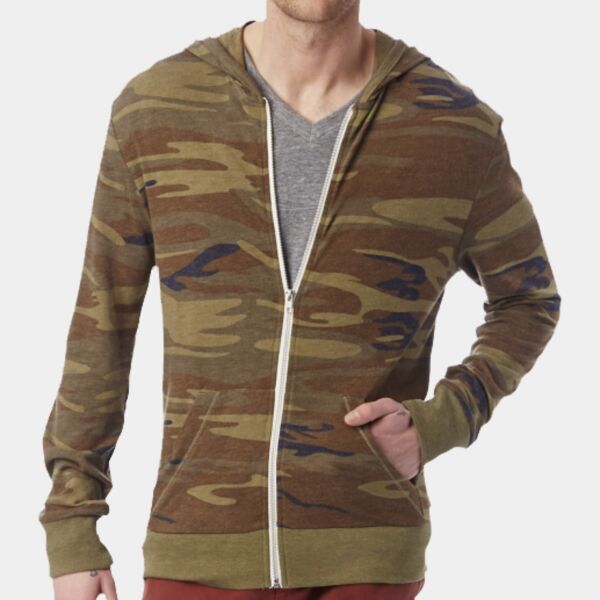 Men's Triblend Long-Sleeve Printed Full Zip Hoodie Thumbnail
