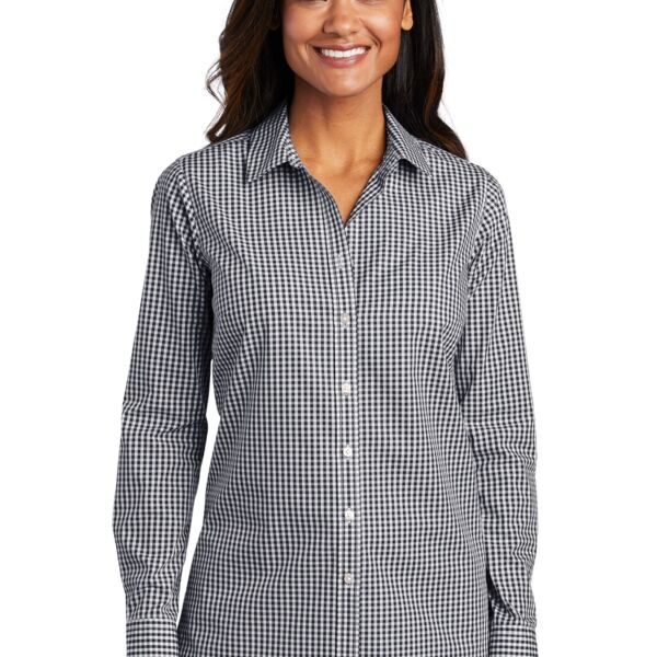 Ladies Broadcloth Gingham Easy Care Shirt Thumbnail