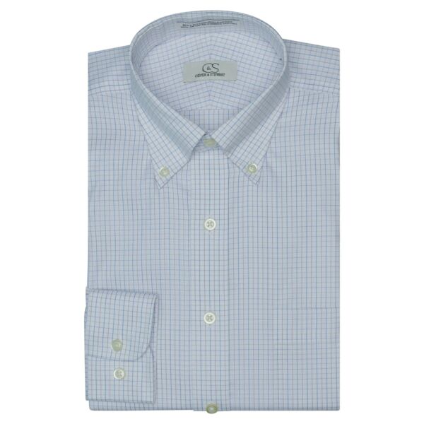 Blue/Lavender Tattersall Button Down Collar Thumbnail