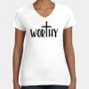 Women's Fine Jersey V-Neck Tee Thumbnail